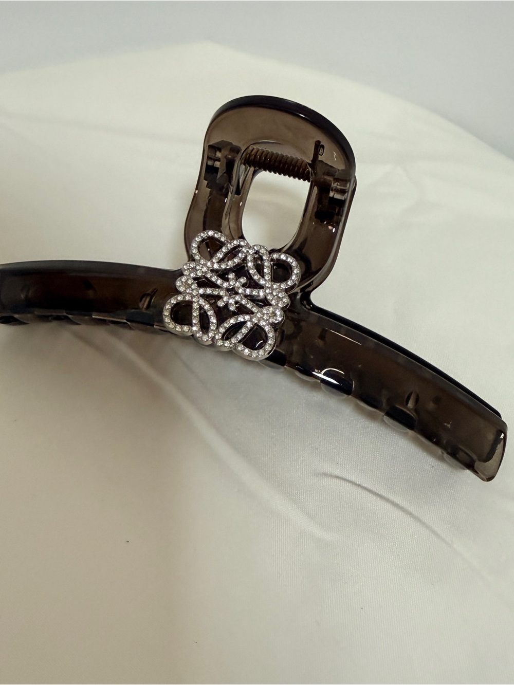 Smoky Brown Rhinestone Hair Claw Clip